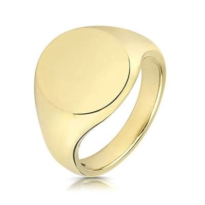 9ct Yellow Gold Oval 12g Plain Signet Ring