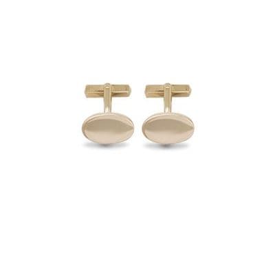 9ct Yellow Gold Oval Cufflinks