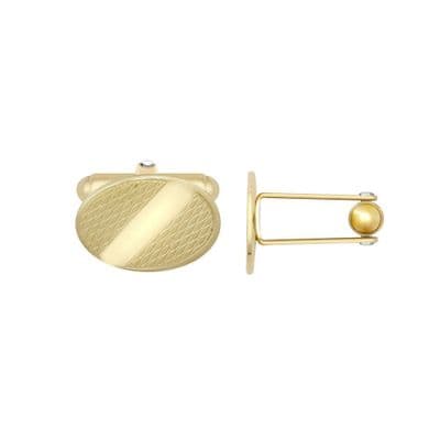 9ct Yellow Gold Oval Engine Turned Cufflinks