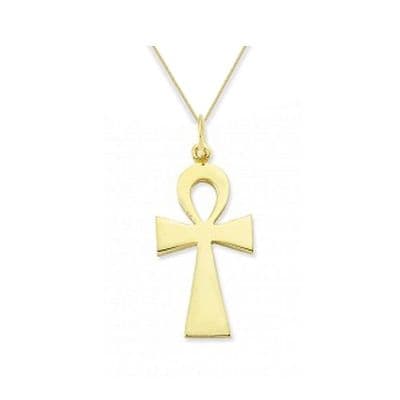 9ct Yellow Gold Plain Ankh Cross Pendant