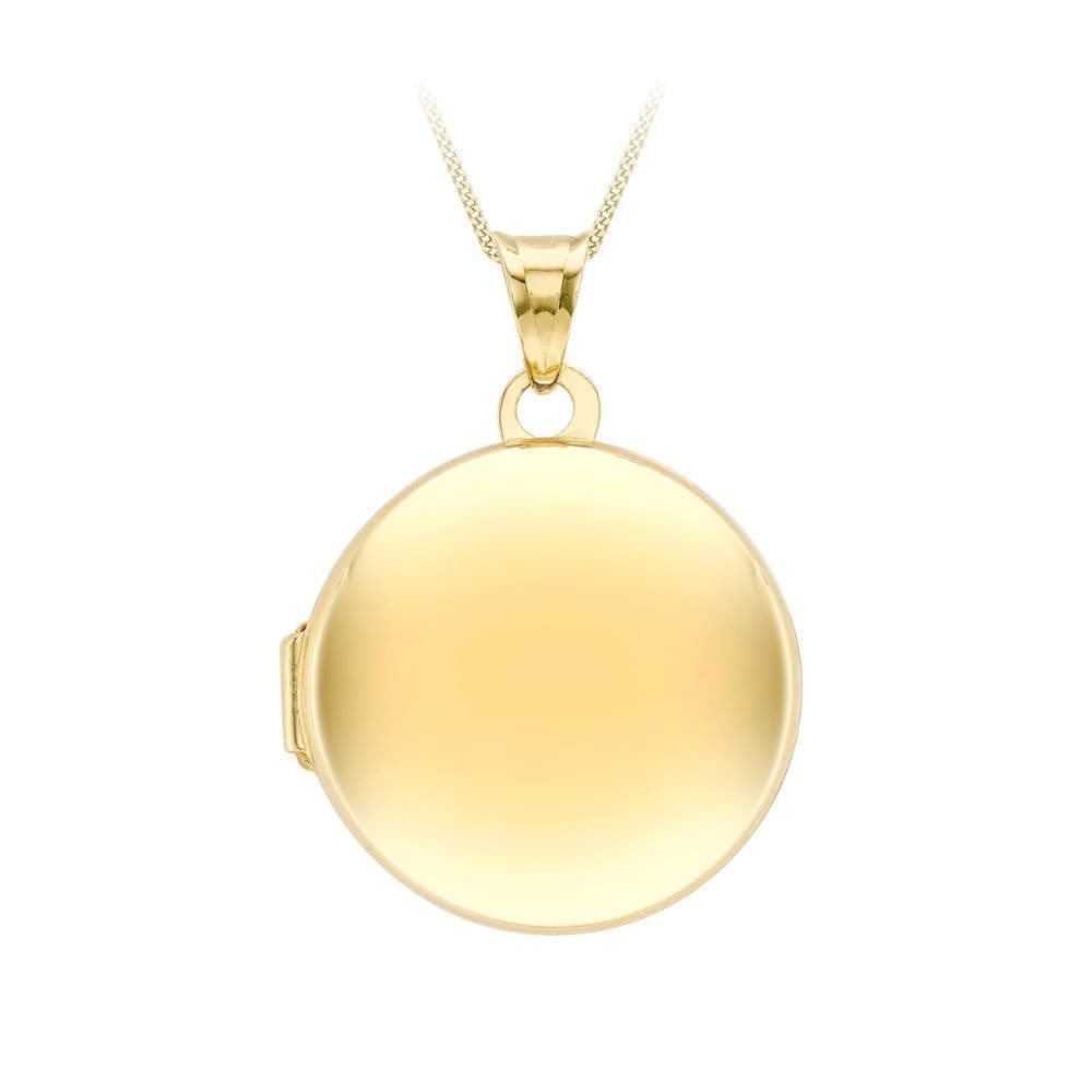 9ct Yellow Gold Plain Large Round Locket