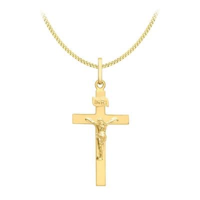 9ct Yellow Gold Polished Crucifix Pendant