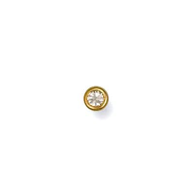 9ct Yellow Gold Rubover Set CZ Nose Stud