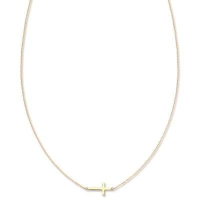 9ct Yellow Gold Sideways Cross Chain
