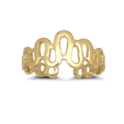 9ct Yellow Gold Swirly Toe Ring