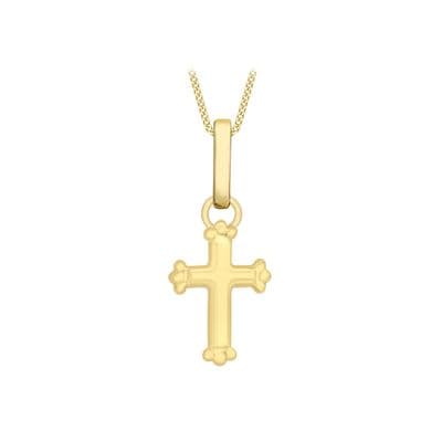 Children's 9ct Yellow Gold 8mm x 18mm Cross Pendant