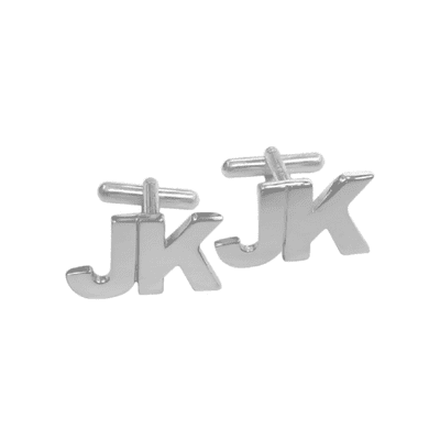 Personalised 9ct White Gold Initial Cufflinks