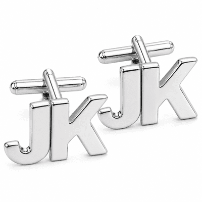 Personalised 9ct White Gold Initial Cufflinks