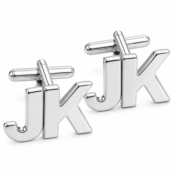 Personalised 9ct White Gold Initial Cufflinks