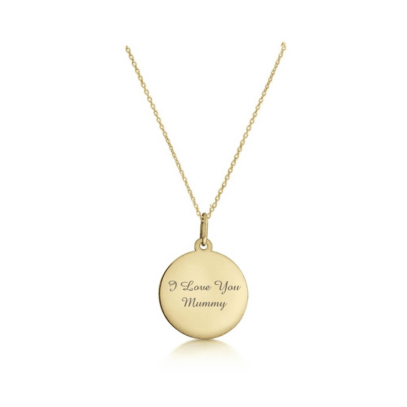9ct Yellow Gold Small Round Disc Pendant main image 1