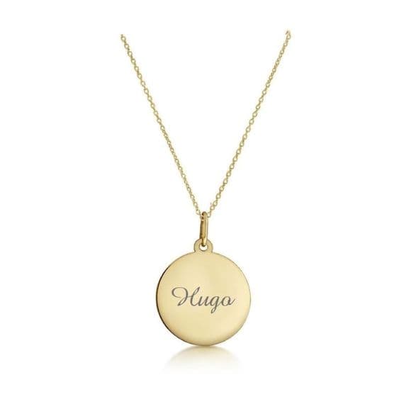 9ct Yellow Gold Small Round Disc Pendant