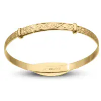 Personalised 9ct Yellow Gold Childrens ID Expander Bangle