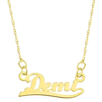 Personalised 9ct Yellow Gold Underlined Name Necklace