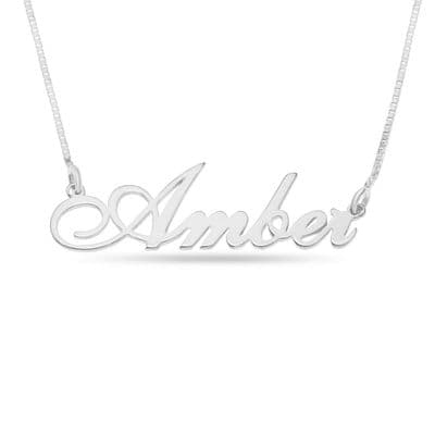 Personalised Sterling Silver Carrie Font Name Necklace