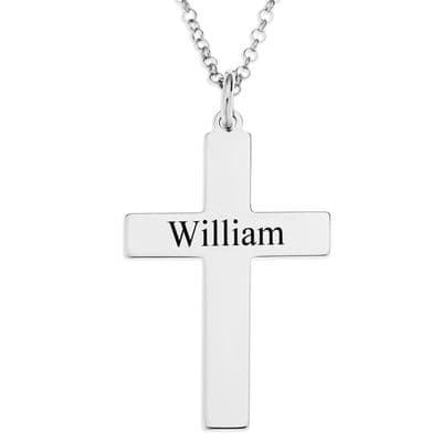 Personalised Sterling Silver Cross Pendant