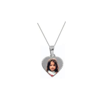 Personalised Sterling Silver Heart 17mm Photograph Pendant
