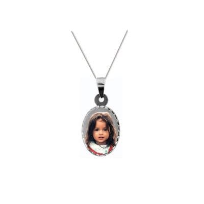 Personalised Sterling Silver Oval 20mm Photograph Pendant