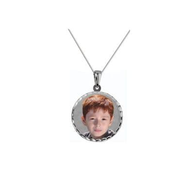 Personalised Sterling Silver Round 21mm Photograph Pendant