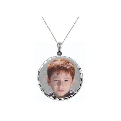Personalised Sterling Silver Round 30mm Photograph Pendant