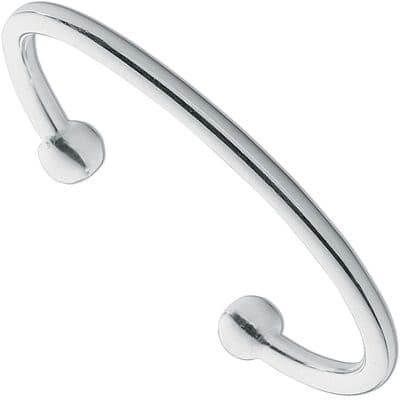 Silver Mens Solid 5mm Torque Bangle