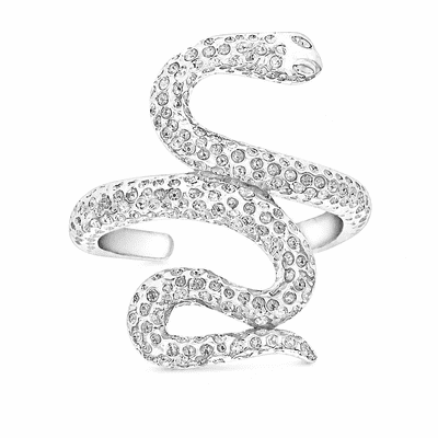 Sterling Silver 11mm x 21mm Snake Toe Ring
