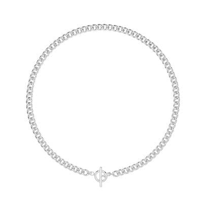 Sterling Silver 18 Inch 7mm T-Bar Necklace