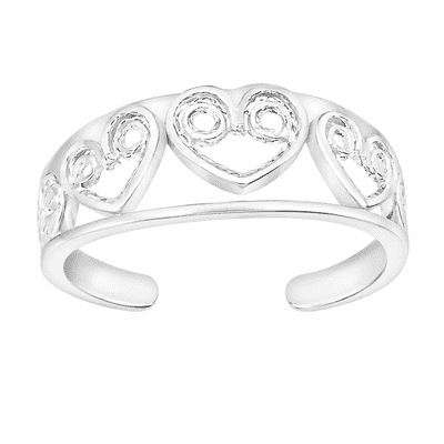 Sterling Silver 5.5mm Cutout-Heart Toe Ring