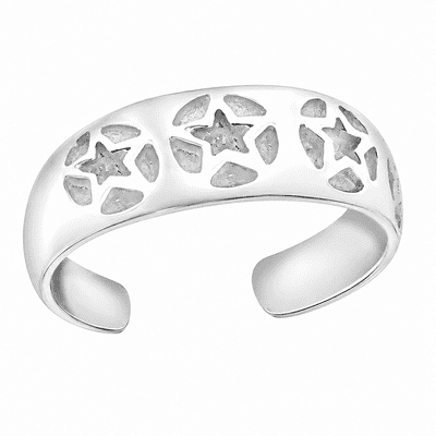 Sterling Silver 5.5mm Star Toe Ring