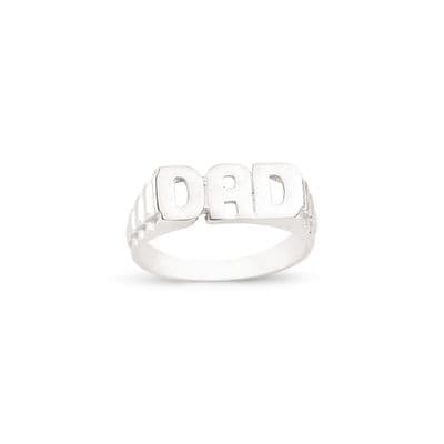 Sterling Silver 5g Brick Link Sides Dad Ring