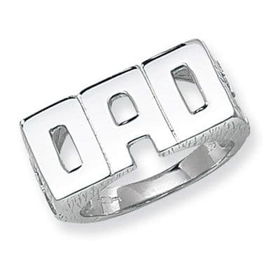 Sterling Silver 8g ID Sides Dad Ring