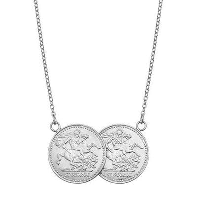 Sterling Silver Childrens St George Coin Necklace