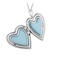 Sterling Silver Crystal Set Cross Heart Locket