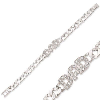 Sterling Silver Cubic Zirconia Dad Bracelet