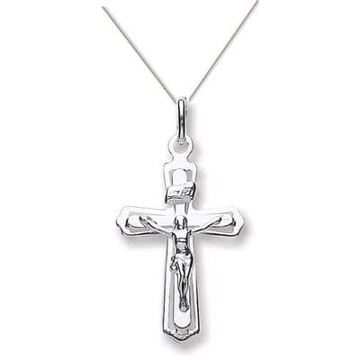 Sterling Silver Cut Out Byzantine Crucifix Pendant
