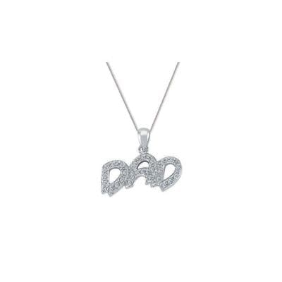Sterling Silver CZ Dad Pendant