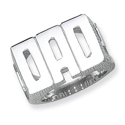 Sterling Silver Heavyweight ID Sides Dad Ring
