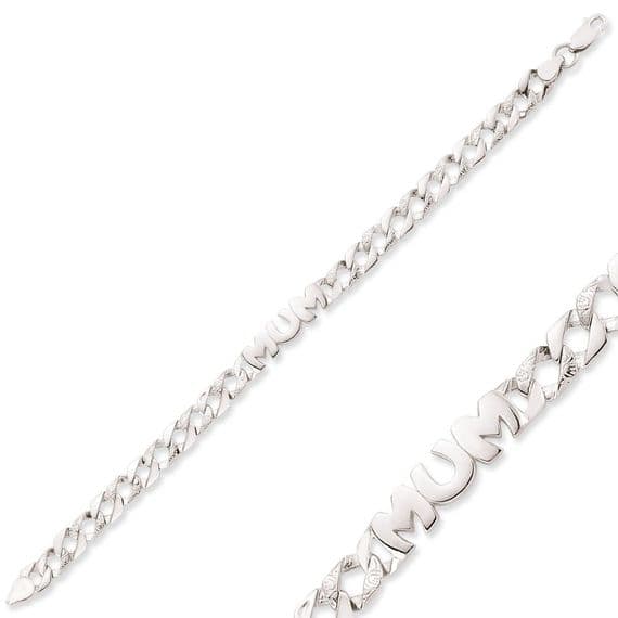 Sterling Silver Mum Curb Bracelet