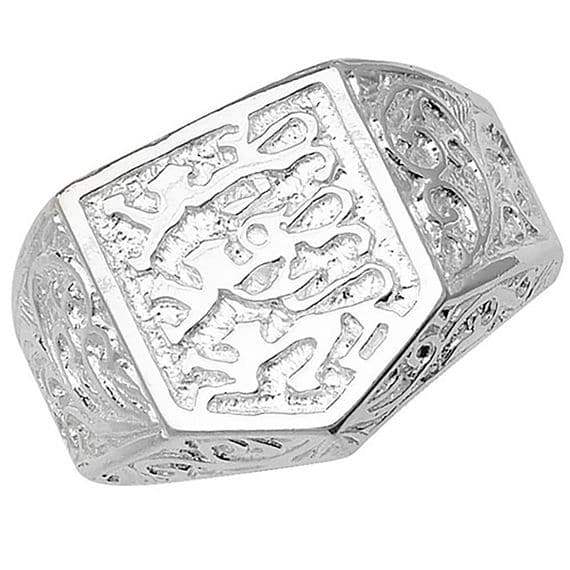 Sterling Silver Three Lions Ring