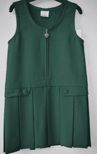 Bottle Green Box Pleat Pinafore