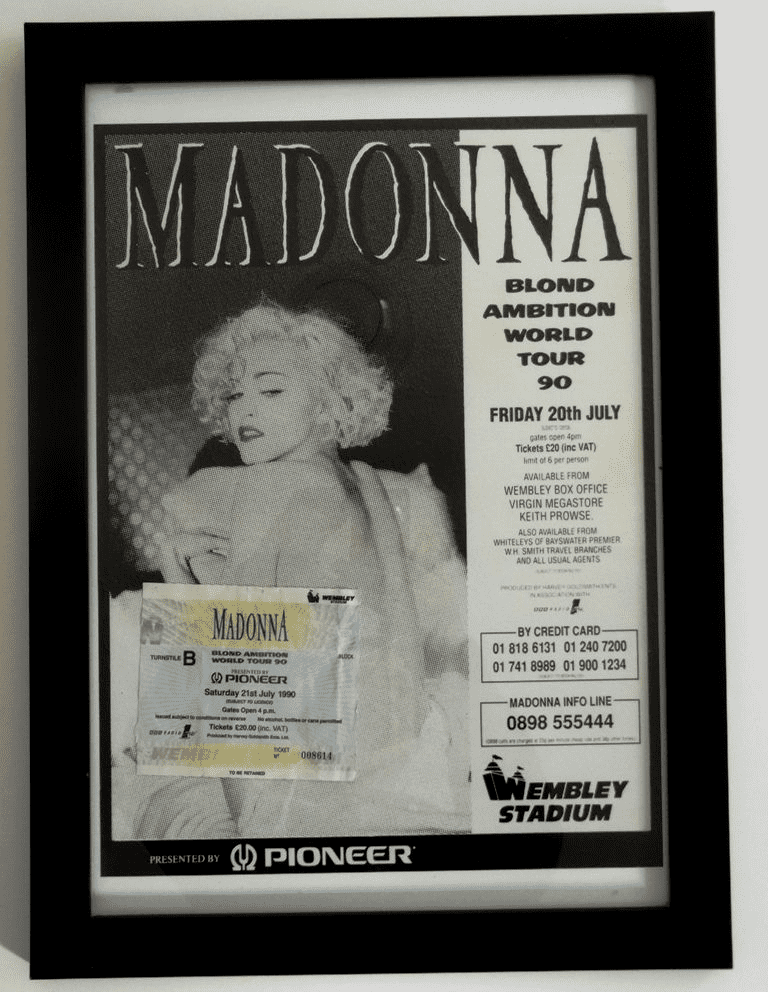 BLOND AMBITION TOUR - WEMBLEY STADIUM FRAMED PROMO POSTER