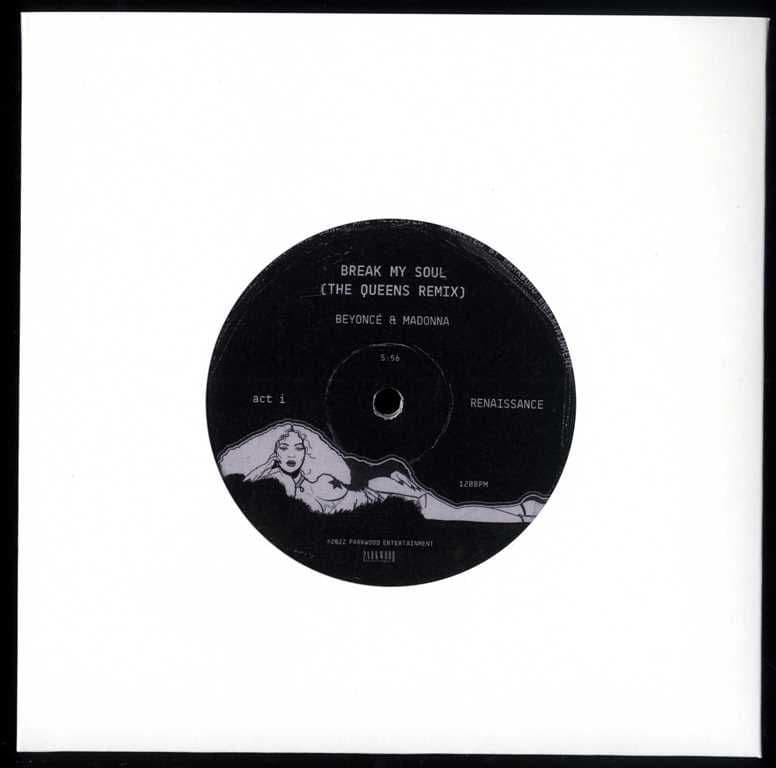 BREAK MY SOUL THE QUEENS REMIX feat BEYONCE - CLEAR 7" VINYL