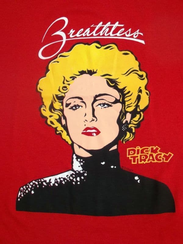 BREATHLESS MAHONEY / DICK TRACY - OFFICIAL RED DISNEY T-SHIRT