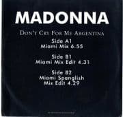 DON'T CRY FOR ME ARGENTINA - UK PROMO  12" VINYL (SAM1982)(1)