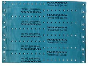 DROWNED WORLD TOUR - SHEET of 10 VIP WRISTBANDS (AQUA BLUE)
