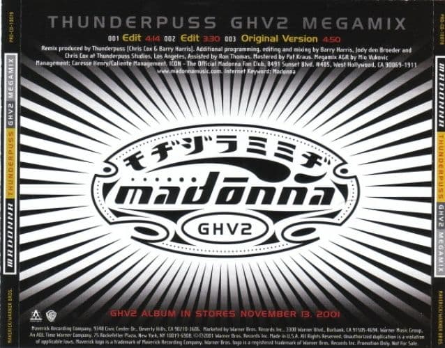 GHV2 THUNDERPUSS MEGAMIX - USA PROMO ONLY CD