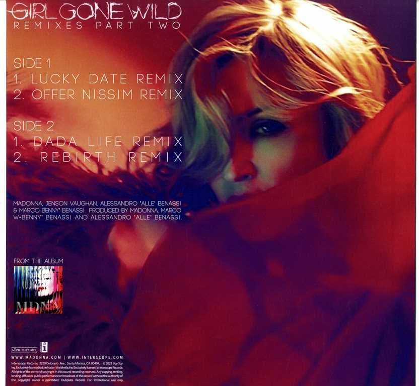 マドンナ　Girl Gone Wild (Remixes)　貴重リミックス集CD MADONNA Girl Gone Wild (DJ) CD single – Borderline MUSIC