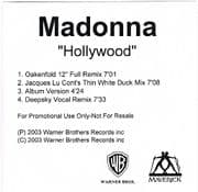 HOLLYWOOD - UK 4 TRACK PROMO CD ACETATE