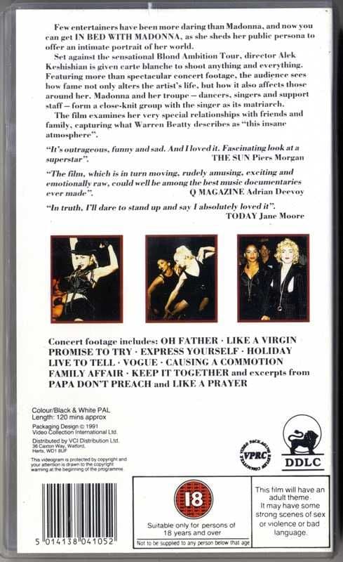 IN BED WITH MADONNA - OFFICIAL UK VHS VIDEO