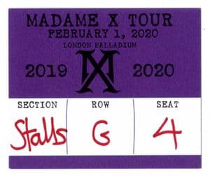 MADAME X TOUR - LONDON PALLADIUM SEAT RESERVATION TICKET (3)
