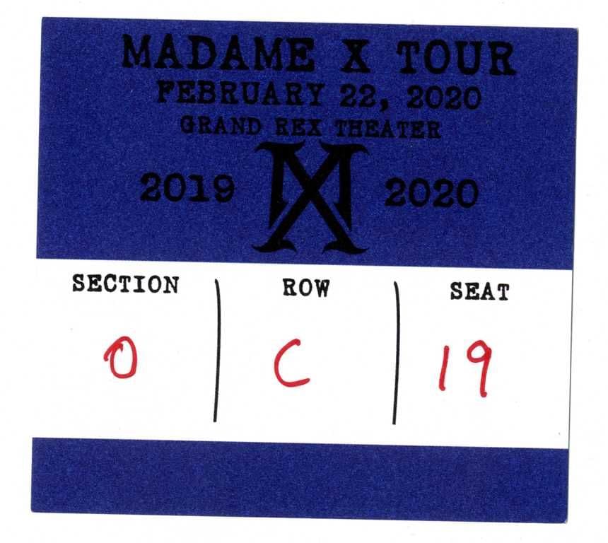 MADAME X TOUR PARIS GRAND REX THEATRE SEAT TICKET